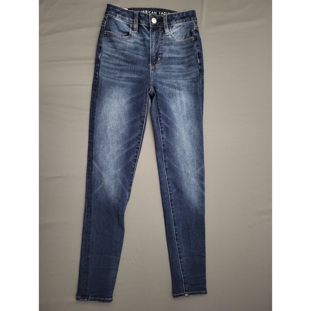 American Eagle High Rise Skinny‎ Jeans Dark Wash Blue Size 00 Short 6925691557